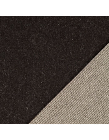 Tissu jeans coton classique - Noir