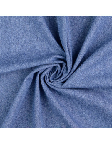 Tissu jeans coton léger - Bleu clair