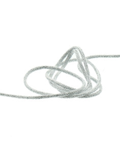 Cordon lurex 5 mm - Blanc et argent