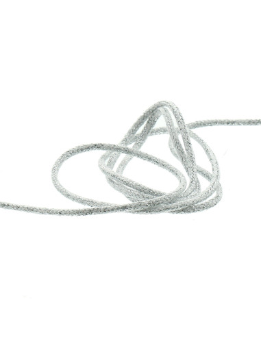 Cordon lurex 5 mm - Blanc et argent
