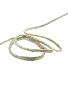 Cordon lurex 5 mm - Blanc et or