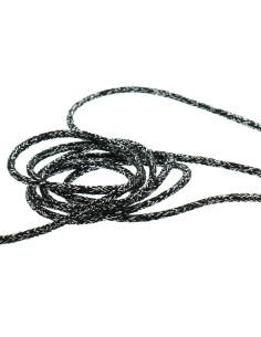 Cordon lurex 5 mm - Noir et argent