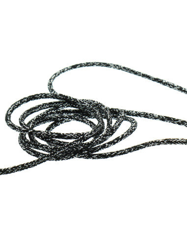 Cordon lurex 5 mm - Noir et argent
