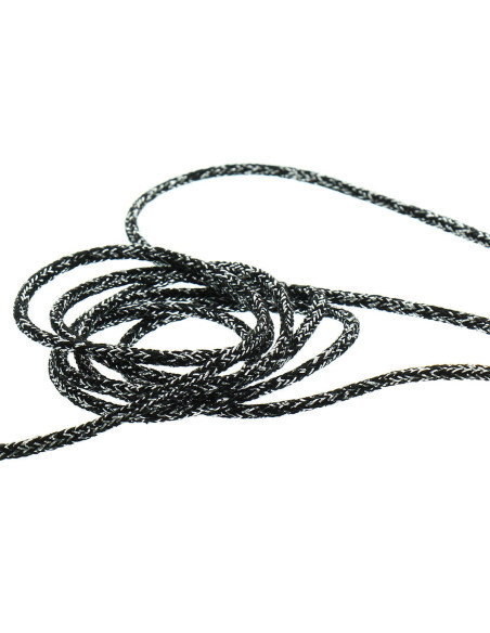 Cordon lurex 5 mm - Noir et argent