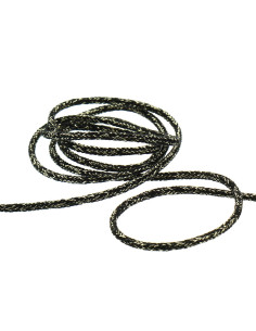 Cordon lurex 5 mm - Noir et or