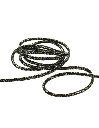 Cordon lurex 5 mm - Noir et or