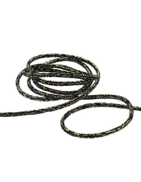 Cordon lurex 5 mm - Noir et or