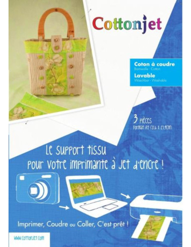 3 feuilles Cottonjet à coudre coton