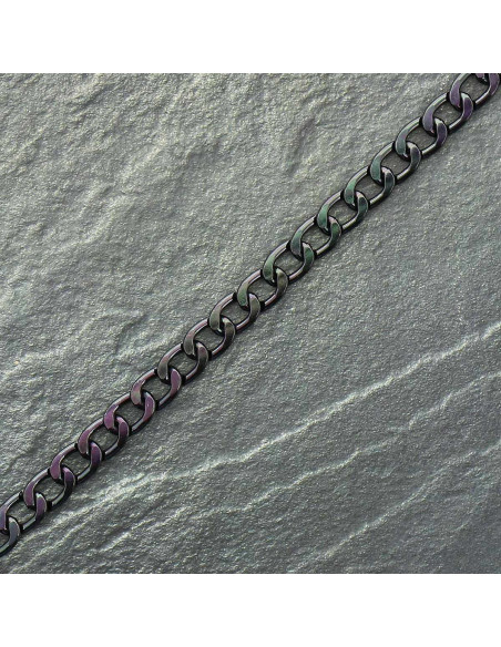 Chaînette plate en aluminium 10 mm - Noir