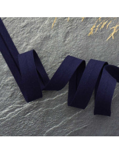Biais double gaze - Bleu marine