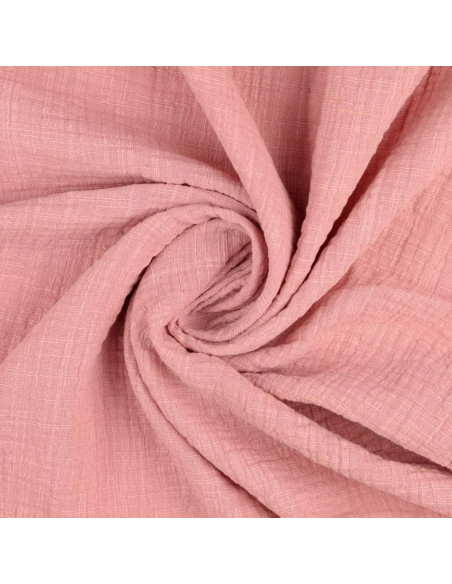 Tissu double gaze de coton Vintage - Vieux rose
