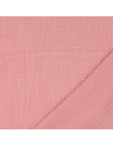 Tissu double gaze de coton Vintage - Vieux rose