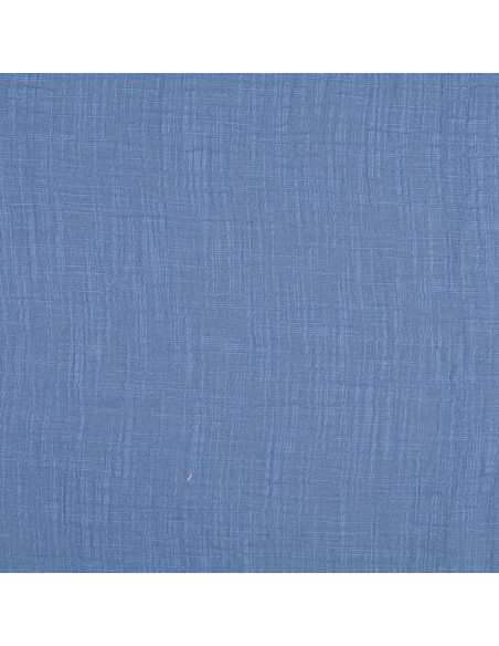 Tissu double gaze de coton Vintage - Bleu jeans