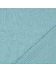 Tissu double gaze de coton Vintage - Turquoise 2