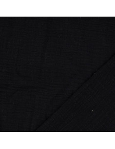 Tissu double gaze de coton Vintage - Noir 2
