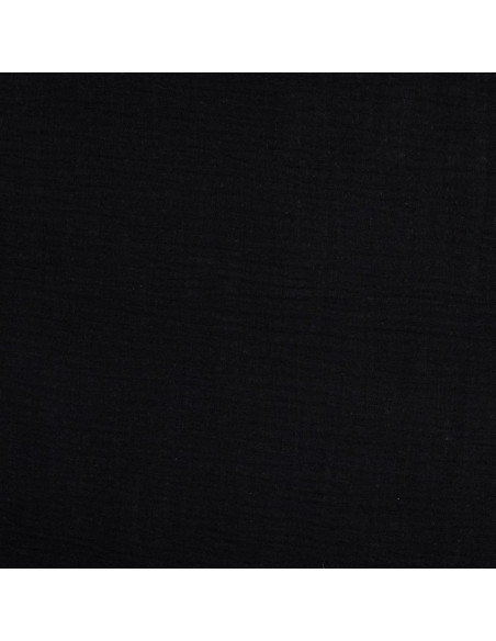 Tissu double gaze de coton Vintage - Noir