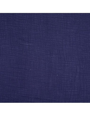 Tissu double gaze de coton Vintage - Bleu marine