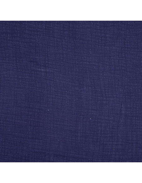 Tissu double gaze de coton Vintage - Bleu marine
