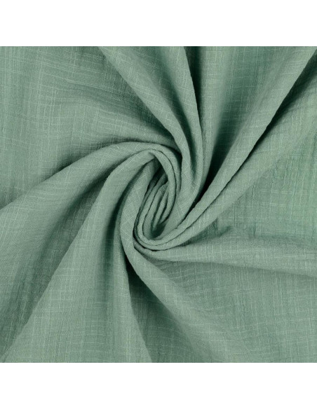 Tissu double gaze de coton Vintage - Vert sauge
