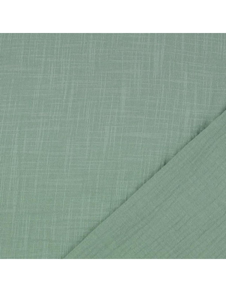 Tissu double gaze de coton Vintage - Vert sauge