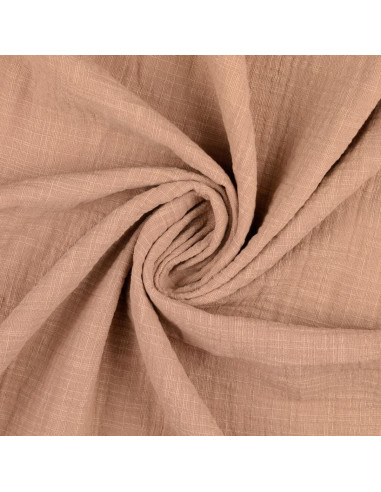 Tissu double gaze de coton Vintage - Beige