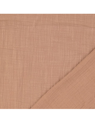 Tissu double gaze de coton Vintage - Beige