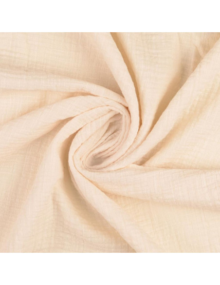 Tissu double gaze de coton Vintage - Ecru