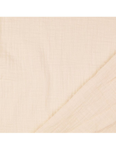 Tissu double gaze de coton Vintage - Ecru