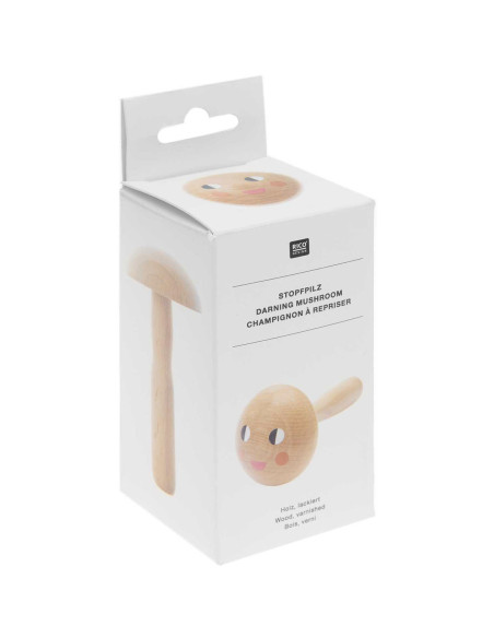 Champignon à repriser en bois - Visage