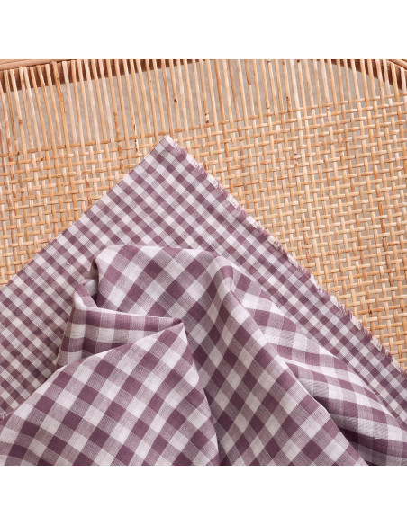 Tissu double gaze vichy Off-White Divine Parma - Atelier Brunette