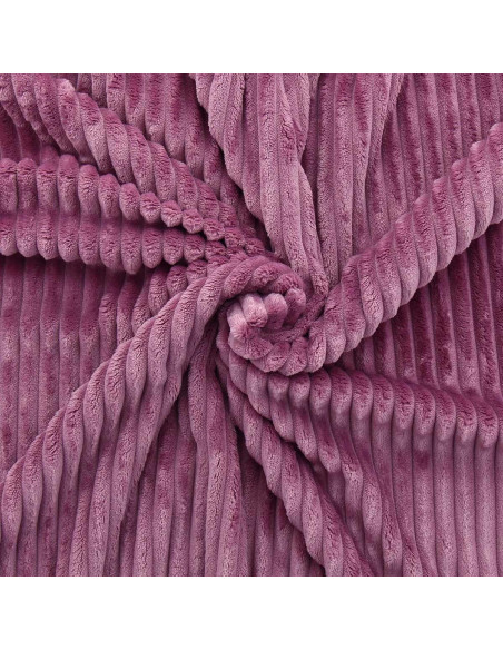 Tissu minky grosses côtes - Bois de rose