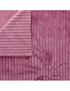 Tissu minky grosses côtes - Bois de rose 2