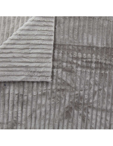 Tissu minky grosses côtes - Taupe