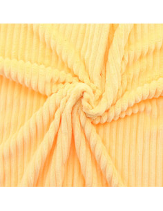 Tissu minky grosses côtes - Jaune
