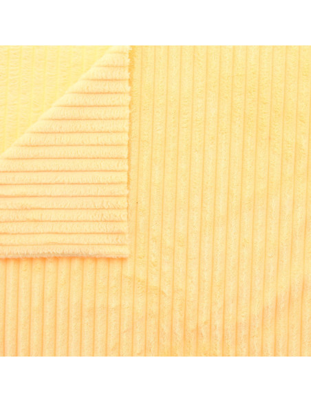 Tissu minky grosses côtes - Jaune
