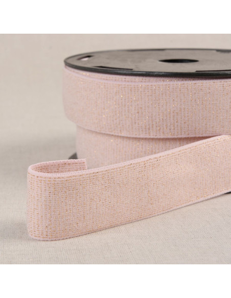 Elastique boxer pailleté - Rose et or