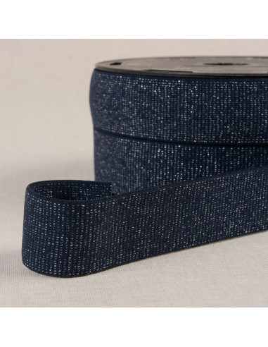 Elastique boxer pailleté - Marine et argent