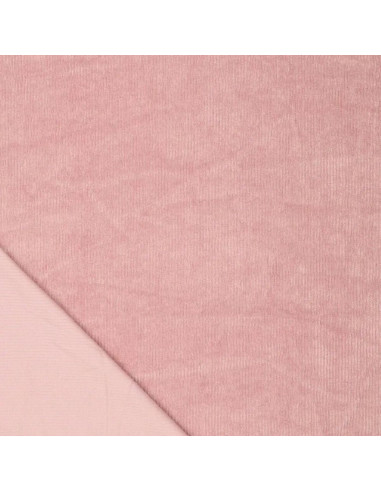 Tissu velours côtelé - Vieux rose clair