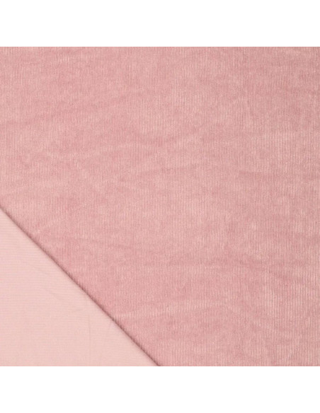 Tissu velours côtelé - Vieux rose clair