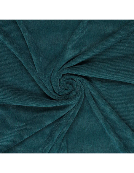 Tissu velours côtelé - Bleu pétrole