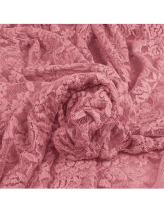 Tissu dentelle stretch Glamour - Vieux rose 2