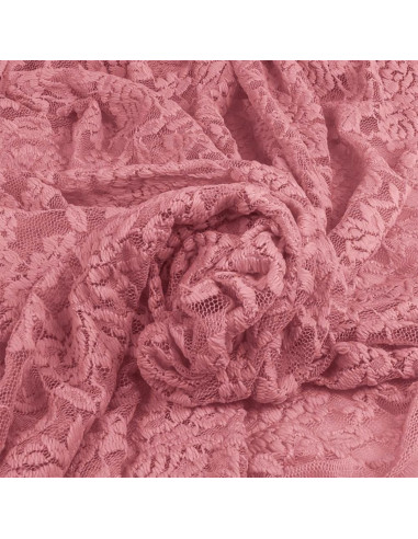 Tissu dentelle stretch Glamour - Vieux rose