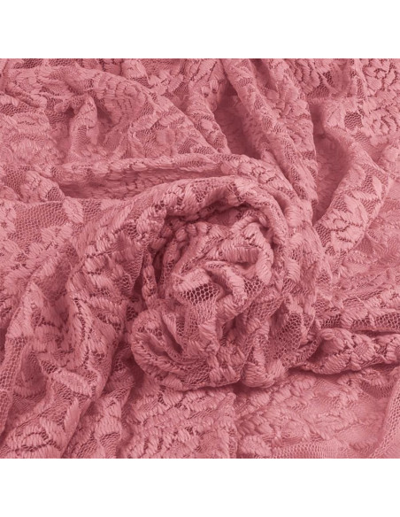 Tissu dentelle stretch Glamour - Vieux rose