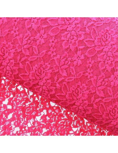 Tissu dentelle stretch Glamour - Fuchsia