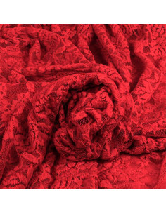 Tissu dentelle stretch Glamour - Rouge 2