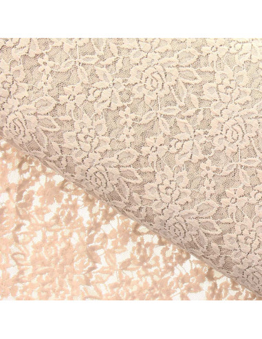 Tissu dentelle stretch Glamour - Nude