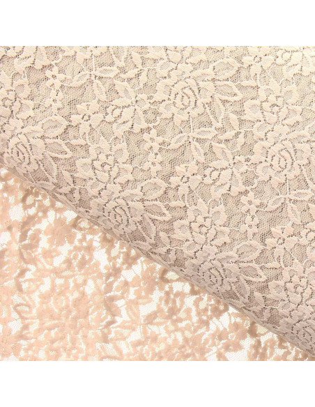 Tissu dentelle stretch Glamour - Nude