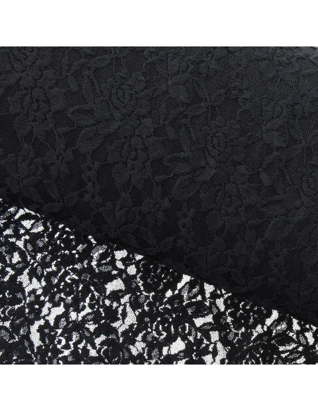Tissu dentelle stretch Glamour - Noir