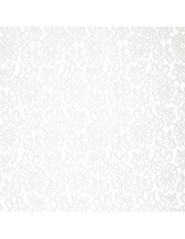 Tissu guipure stretch Bloom - Blanc