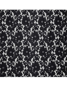 Tissu guipure stretch Bloom - Noir 2